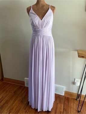 NWT Celebrate DB Studio Mesh Illusion Cutout Full Skirt Lilac maxi dress size 4